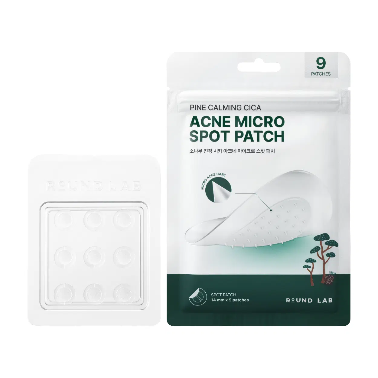 Микроиголочные патчи против прыщей ROUND LAB ACNE MICRO SPOT PATCH 9 шт