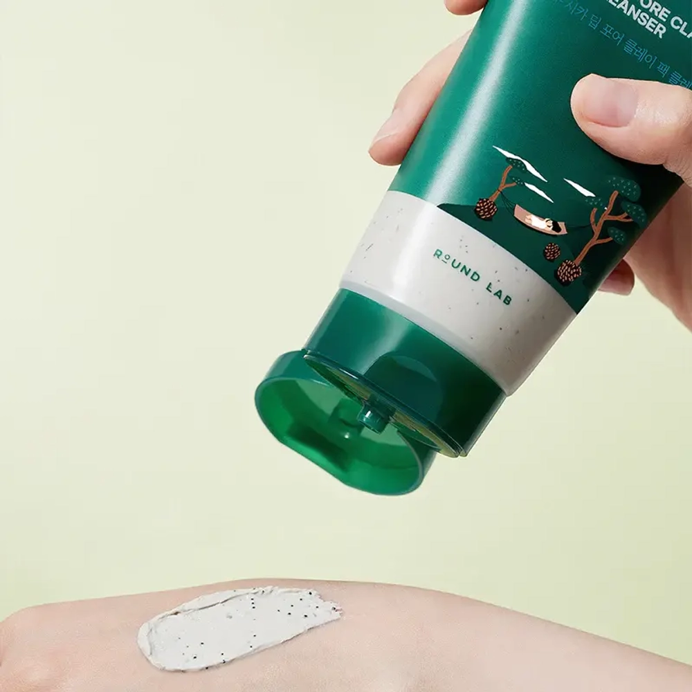 Очищающая маска-пенка с глиной и экстрактом сосны Round lab Pine Cica Deep Pore Clay Mask Cleanser 150ml