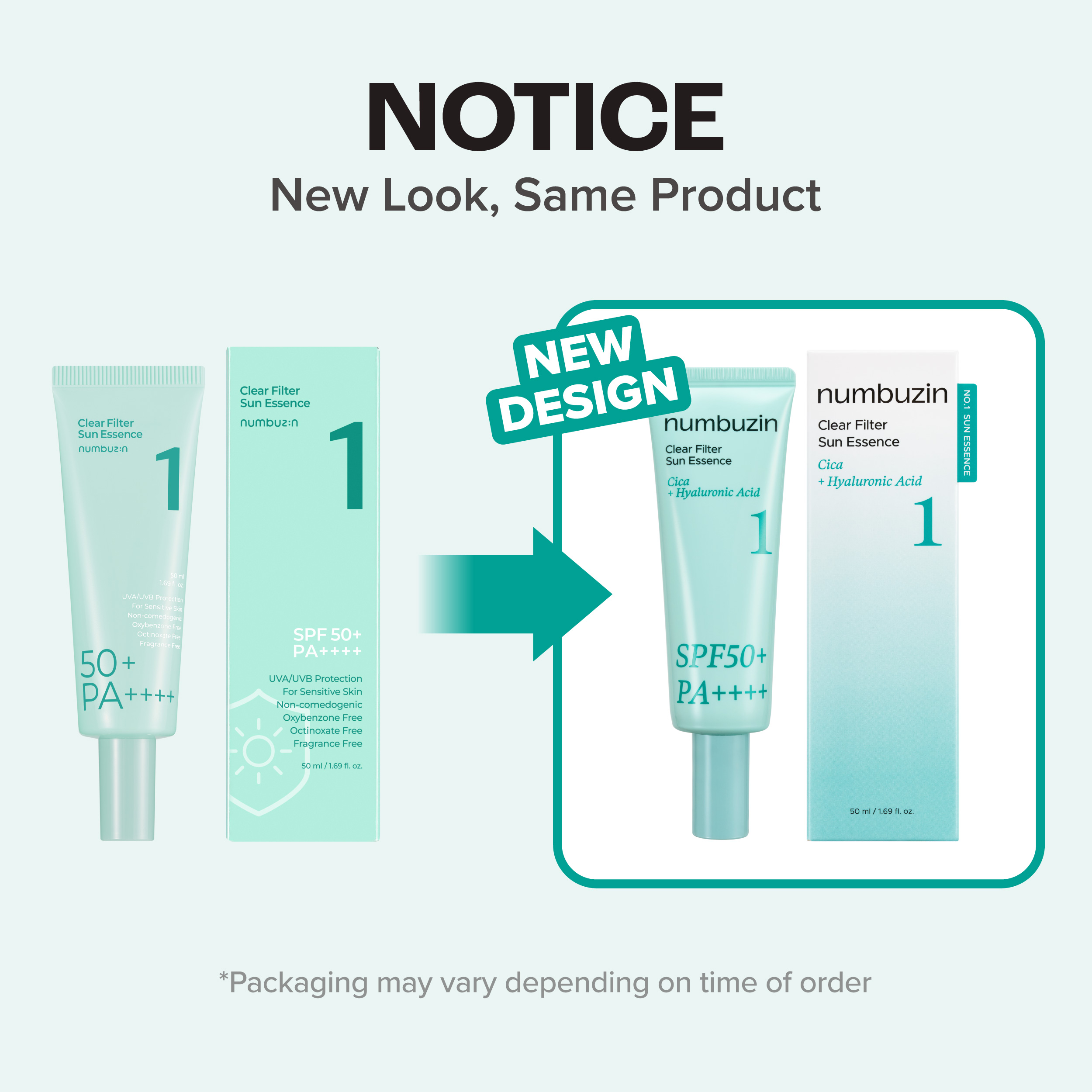 Солнцезащитная эссенция NUMBUZ:N No.1 Clear Filter Sun Essence SPF50+ PA++++