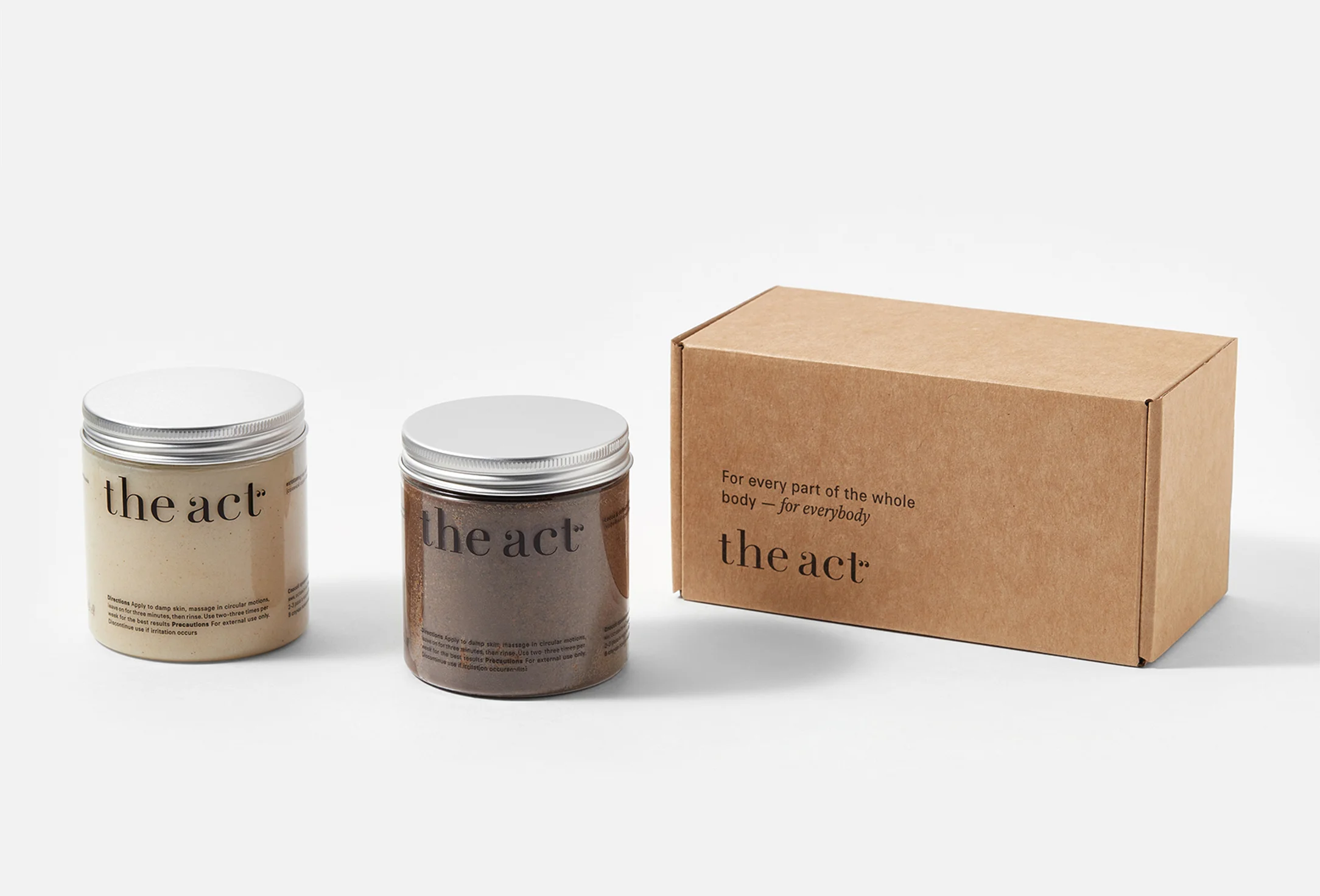 НАБОР ДЛЯ УХОДА ЗА КОЖЕЙ ТЕЛА THE ACTcoconut body balm, cocoa & coffee body scrub