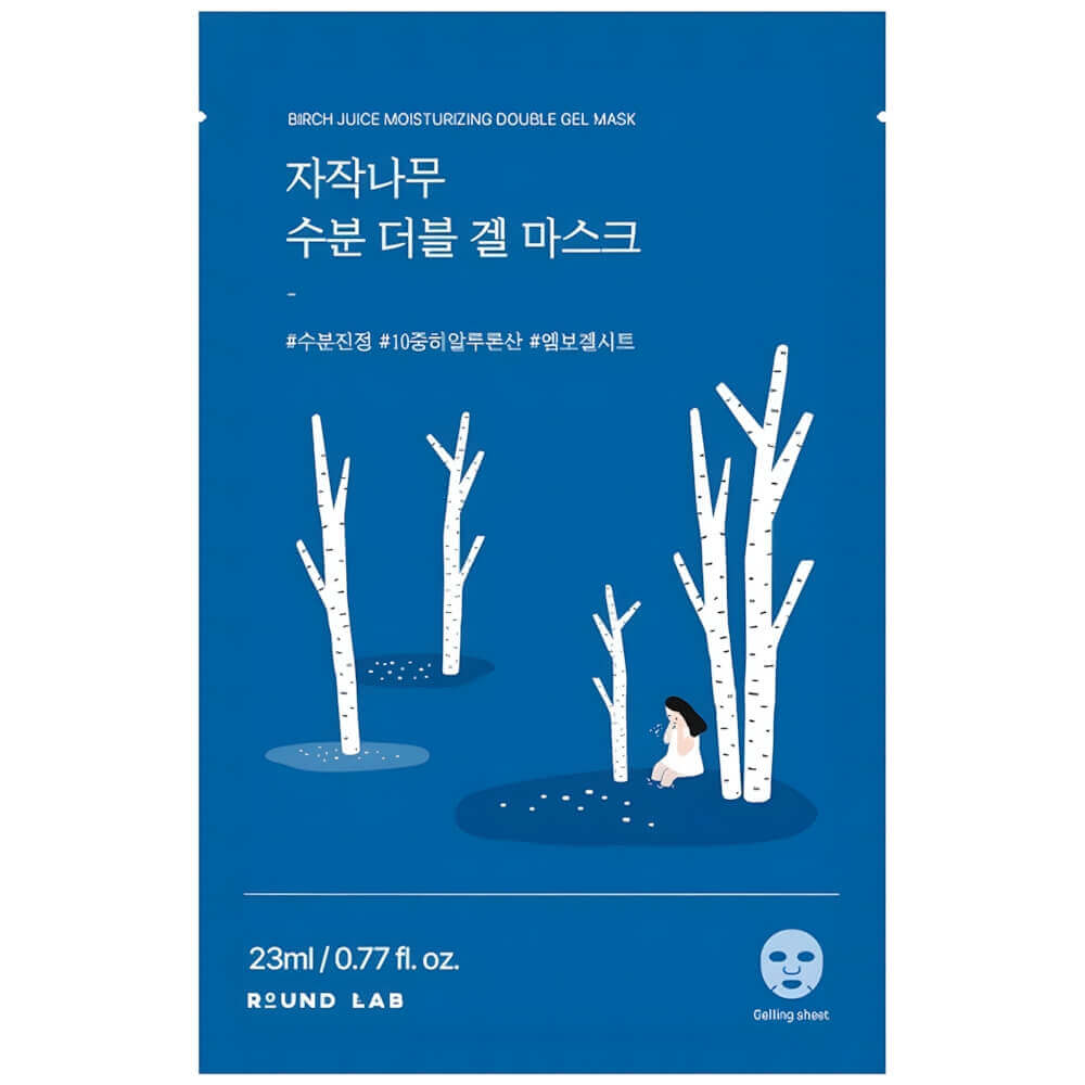 Охлаждающая гелевая маска с берёзовым соком Round Lab Birch Juice Moisturizing Double Gel Mask