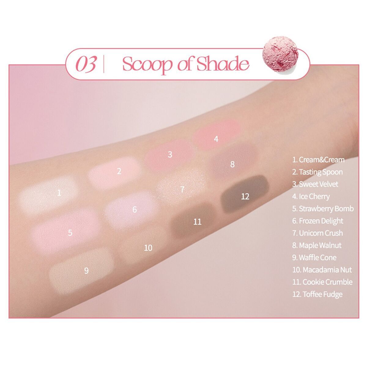 Универсальная палетка CLIO SHADE SHADOW PALETTE 03 Scoope Of Shade