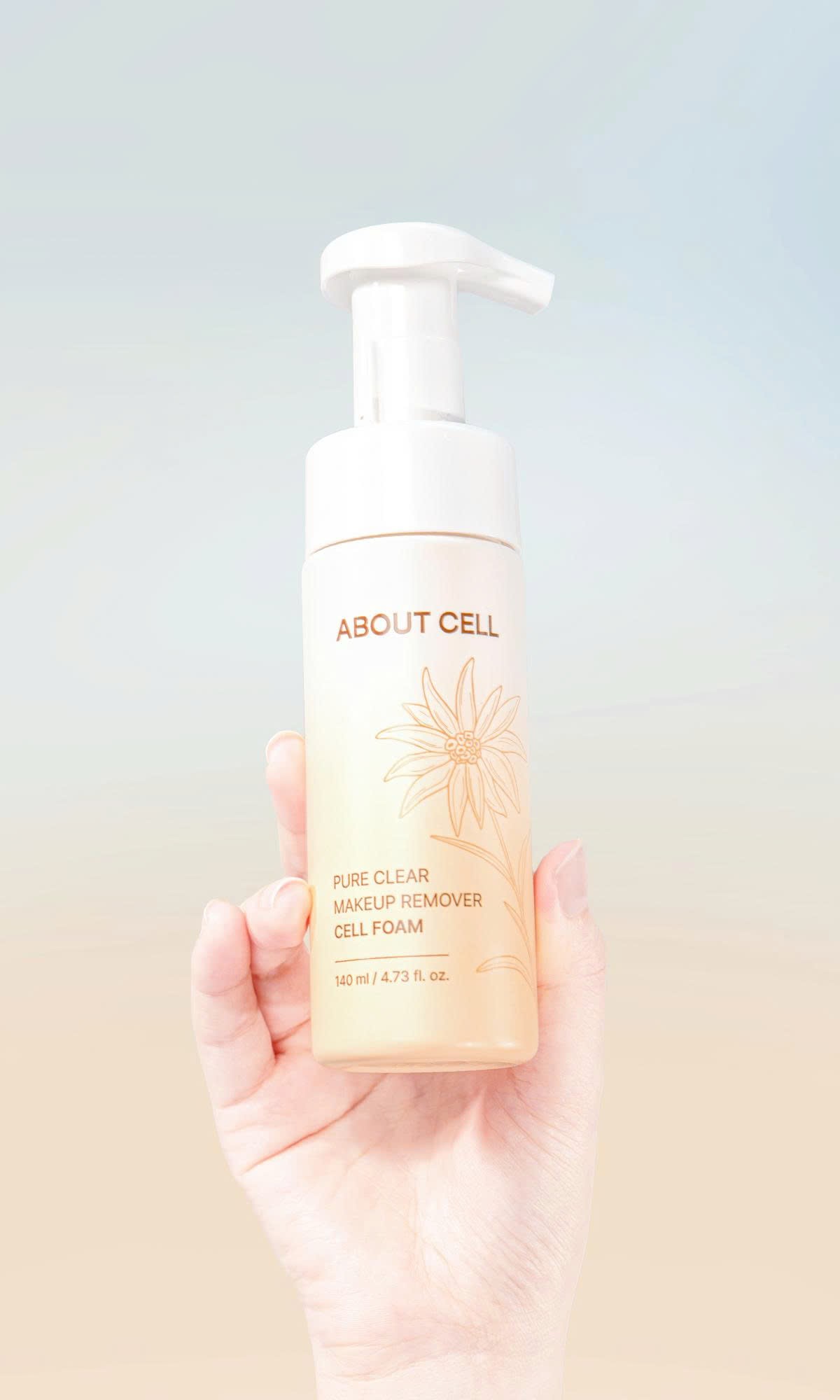 Мягкая пенка 2в1 ABOUT CELL PURE CLEAR MAKEUP REMOVER CELL FOAM