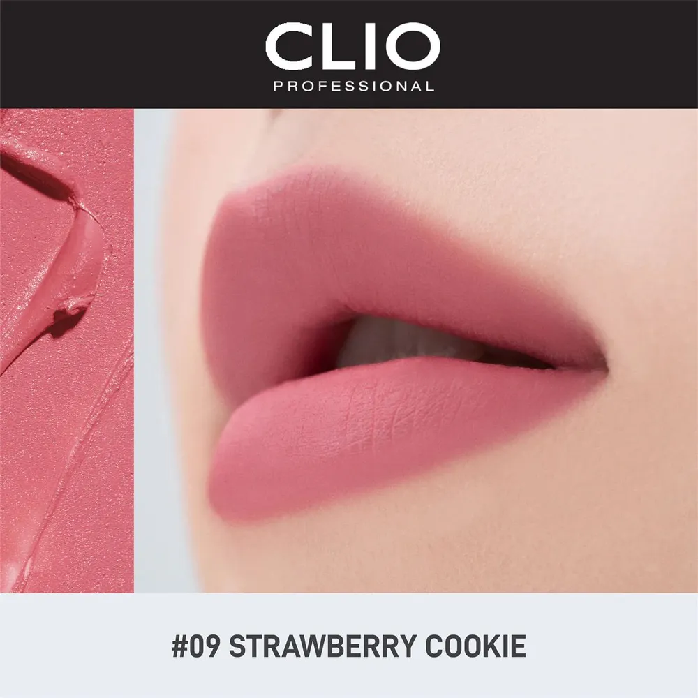 Шифоновая помада для губ с блюр-эффектом CLIO Chiffon Mood Lip 09 Strawberry Cookie