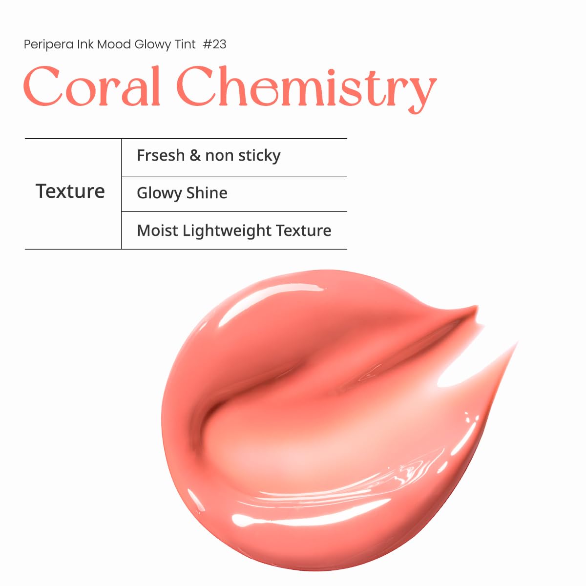 Лёгкий глянцевый тинт для губ Peripera Ink Mood Glowy Tint 23 Coral Chemistry