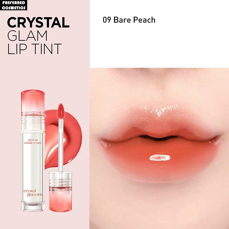 Сияющий глянцевый тинт для губ CLIO Crystal Glam Tint 09 Bare Peach