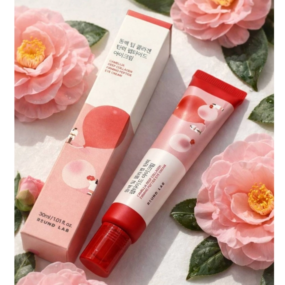 Укрепляющий крем для кожи вокруг глаз Round Lab Camellia Deep Collagen Firming Peptide Eye Cream 30ml