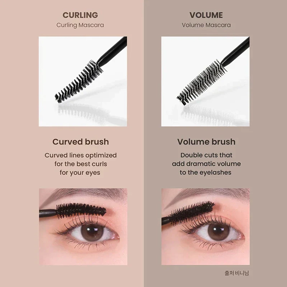 Удлиняющая чёрная тушь с эффектом подкручивания Heimish Dailism Smudge Stop Mascara Curling (завивка)