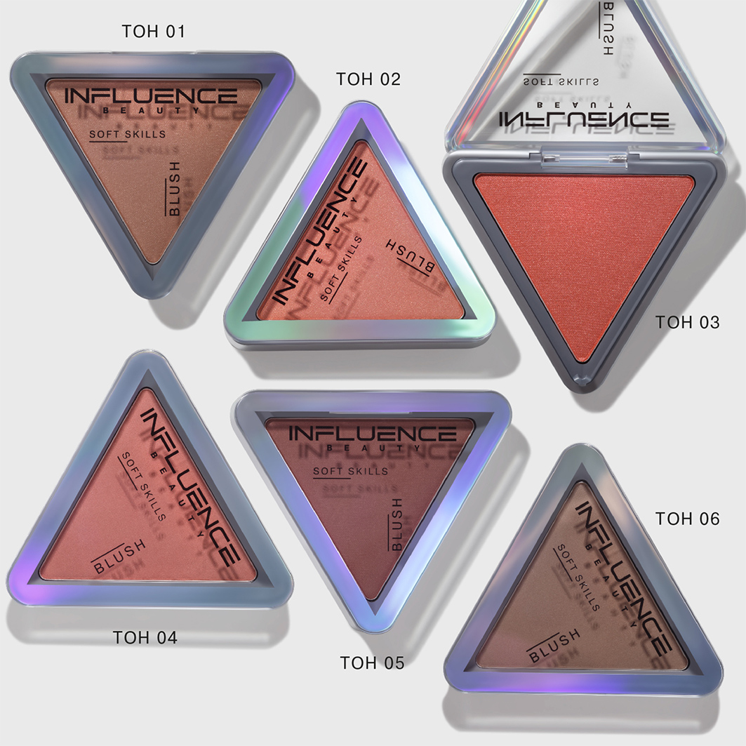 Румяна компактные Soft Skills, тон 02 персиковый с сиянием