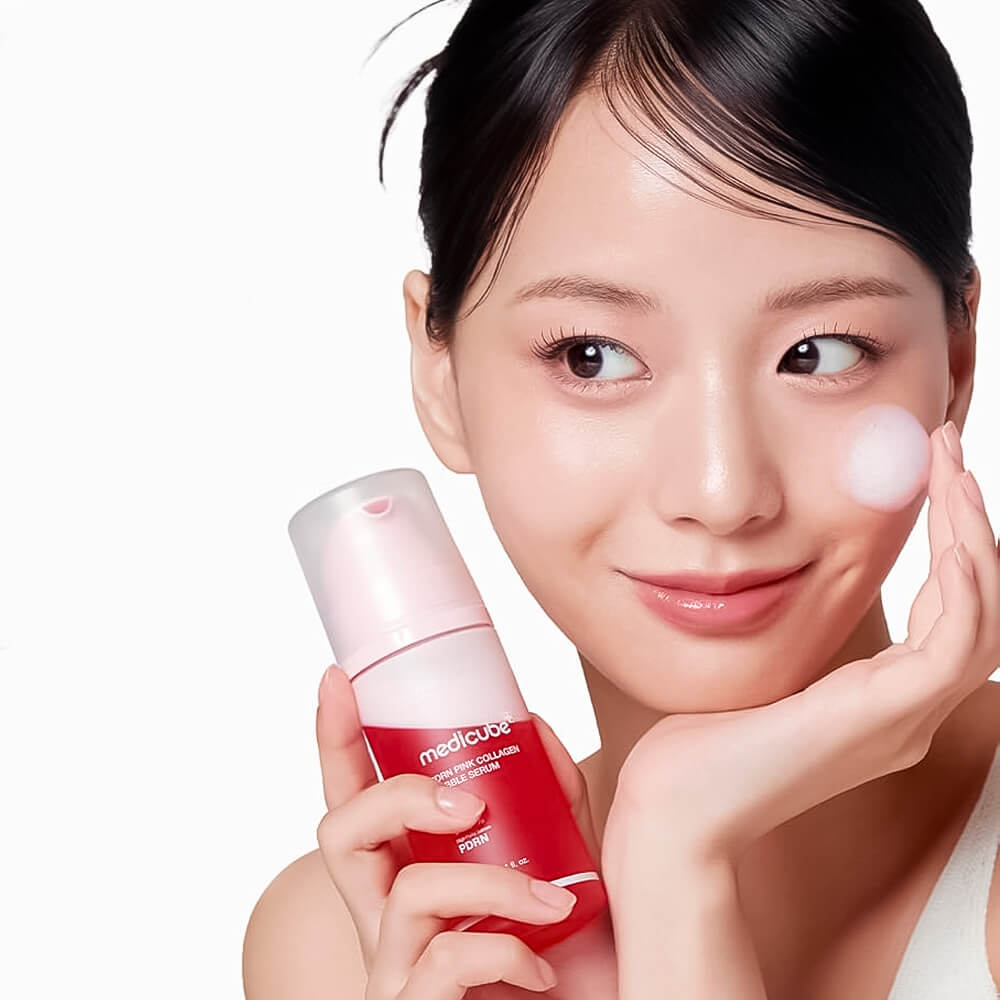 Пузырьковая сыворотка с коллагеном и ПДРН medicube PDRN Pink Collagen Bubble Serum