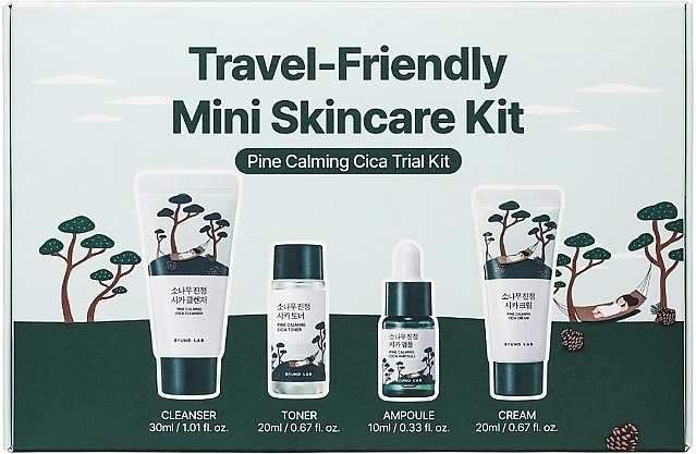 Набор миниатюр с экстрактом сосны Round Lab Travel-Friendly Mini Skincare Kit Pine Calming