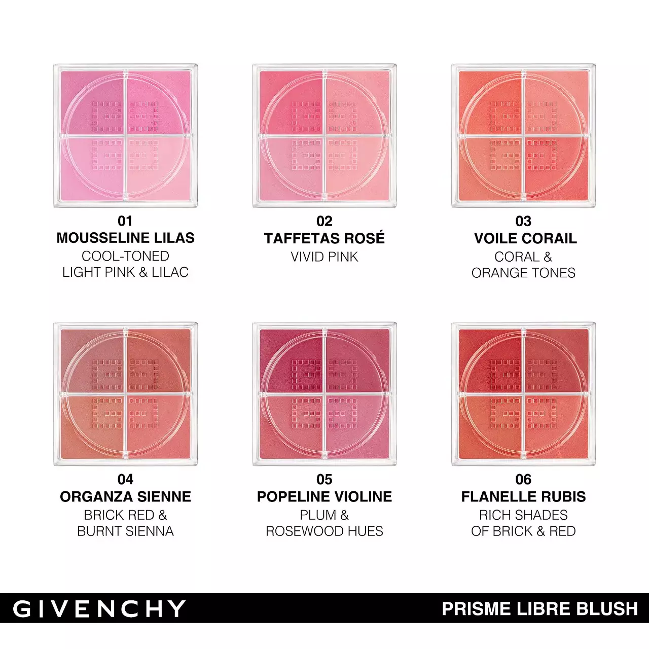 Румяна Prisme Libre Blush Givenchy Beauty оттенок 1 - Mousseline Lilas