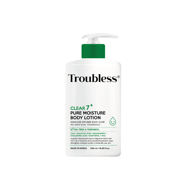 Успокаивающий лосьон для тела TROUBLESS CLEAR 7+ PURE MOISTURE BODY LOTION 500 ml