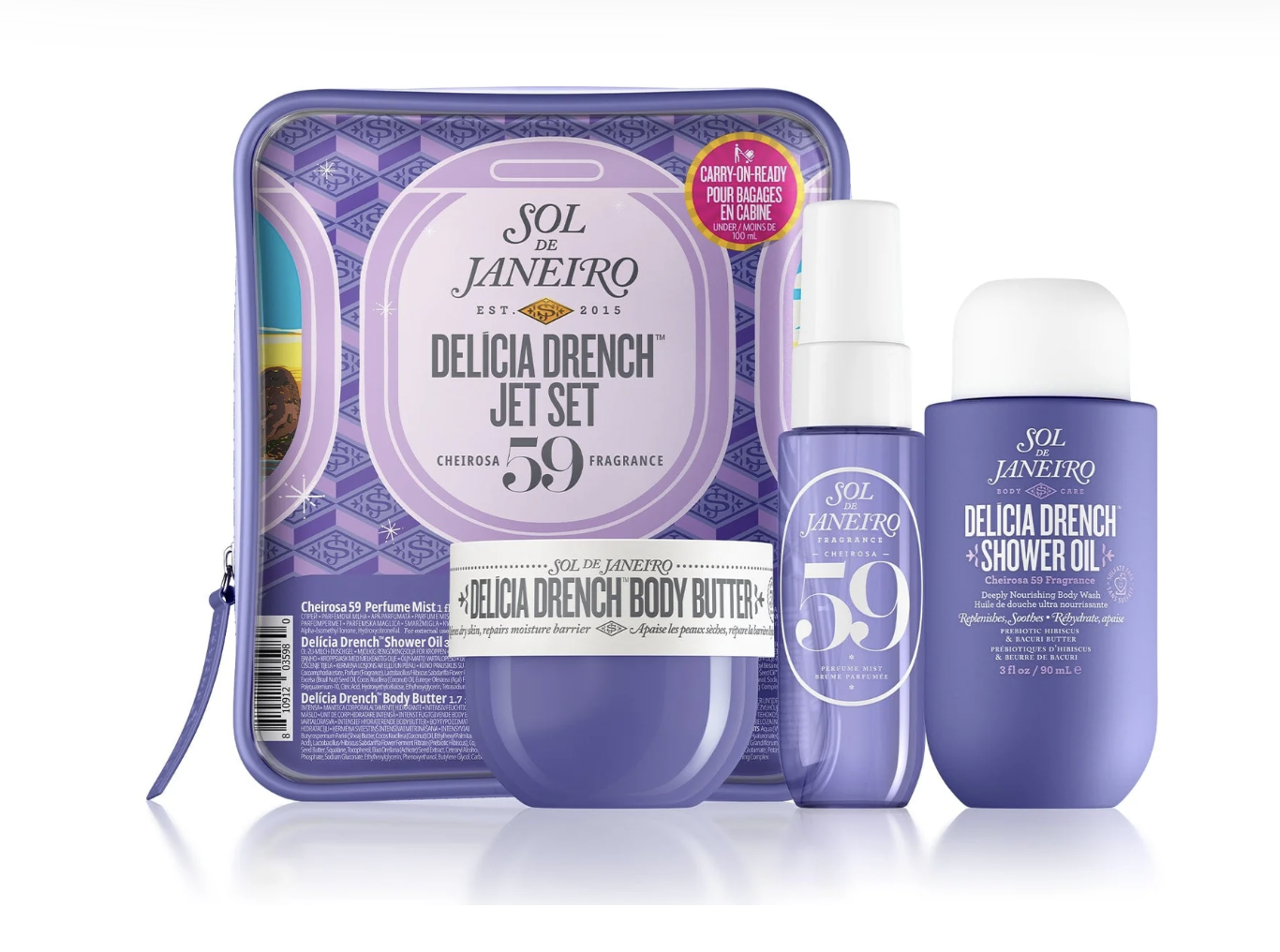 Подарочный набор уходовых средств для тела Sol de JaneiroDELICIA DRENCH JET SET