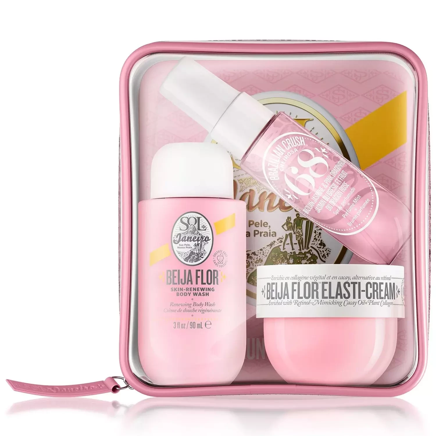 Подарочный набор уходовых средств для тела Sol de JaneiroBOM DIA BRIGHT JET SET розовый