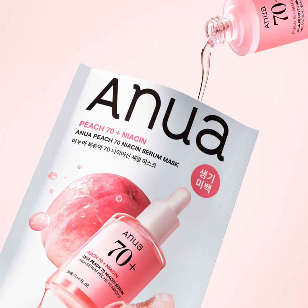Увлажняющая и освежающая маска для лица ANUA PEACH 70+ NIACIN SERUM MASK