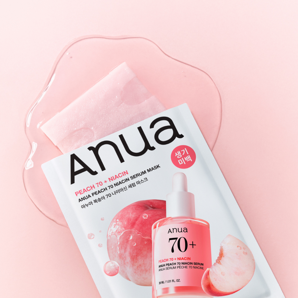 Увлажняющая и освежающая маска для лица ANUA PEACH 70+ NIACIN SERUM MASK