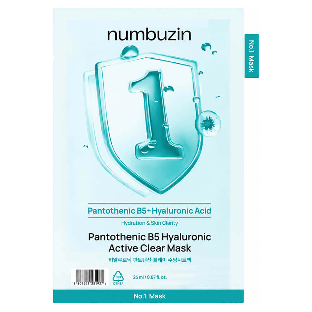 Тканевая маска против воспалений numbuzin No.1 Pantothenic B5 Hyaluronic Active Clear Mask