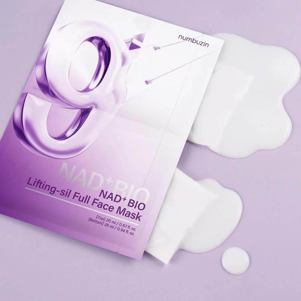 Тканевая 3D-маска для подтяжки лица numbuzin No.9 NAD+ Bio Lifting Full Cover Facial Mask