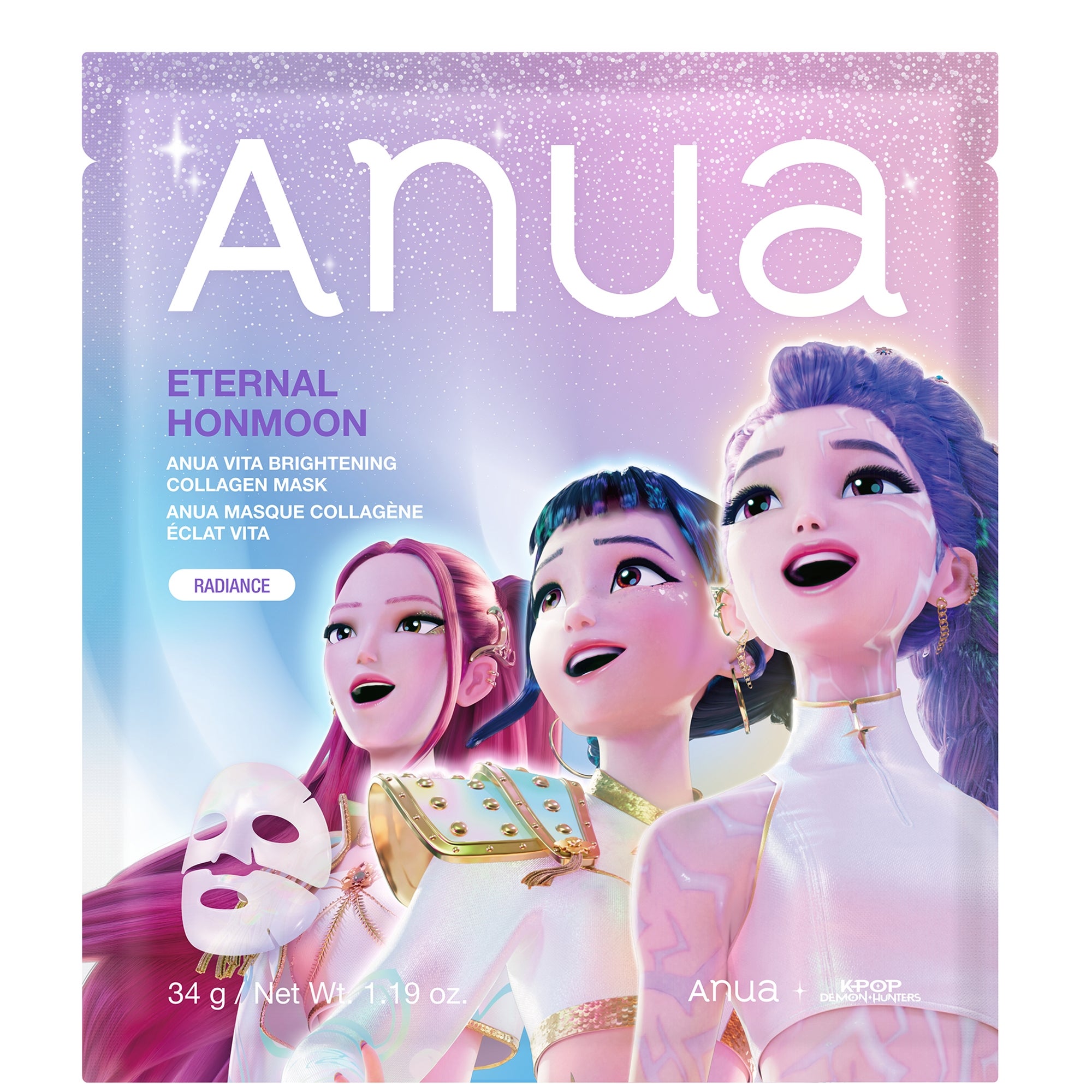 Маска для лица Anua K-Pop Demon Hunters Vita Brightening Ceramide Barrier Collagen Mask
