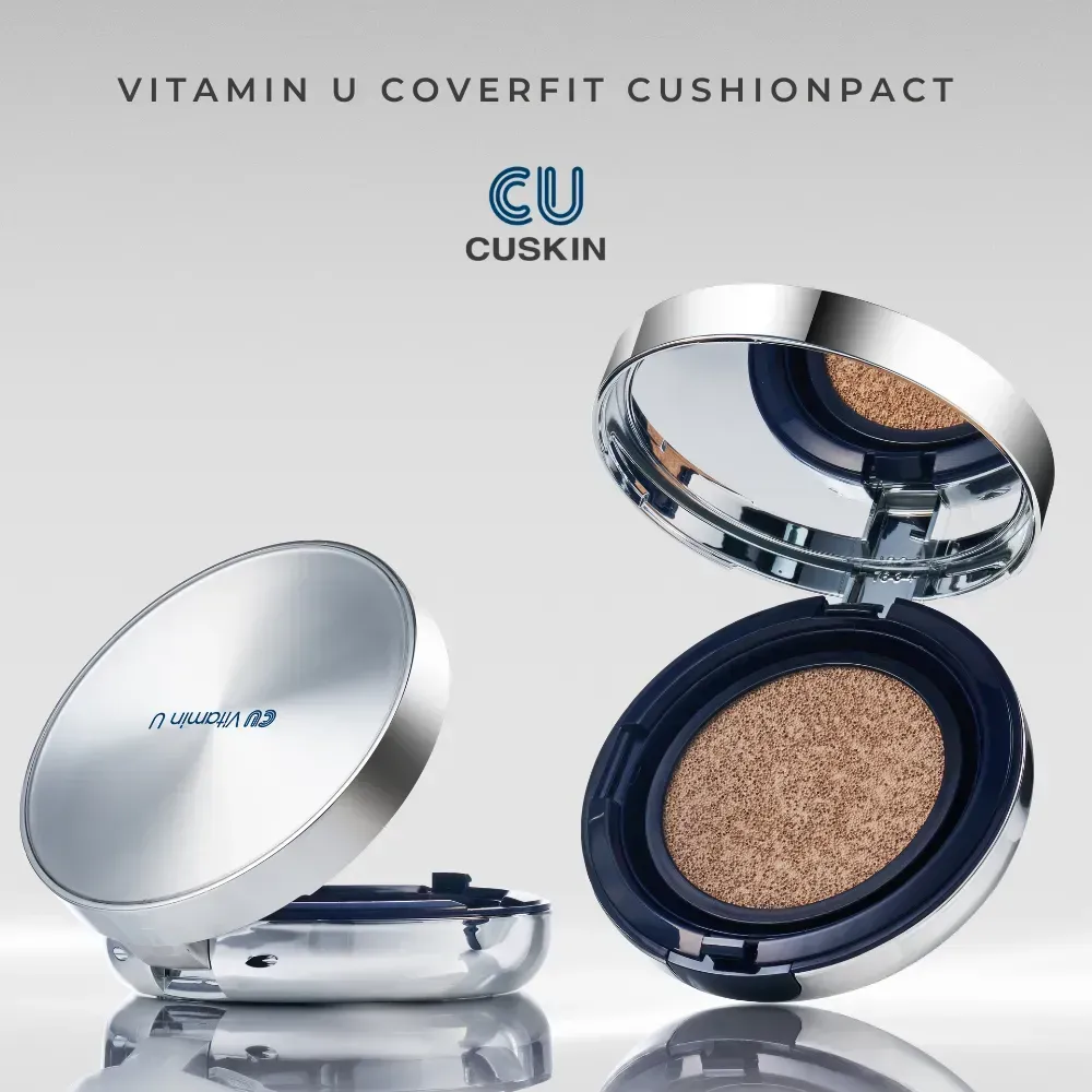 Кушон с витамином U и полинуклеотидами CU SKIN Vitamin U Coverfit Cushionpact No.23 со сменным блоком SPF 50+ PA+++ 15 г + 
