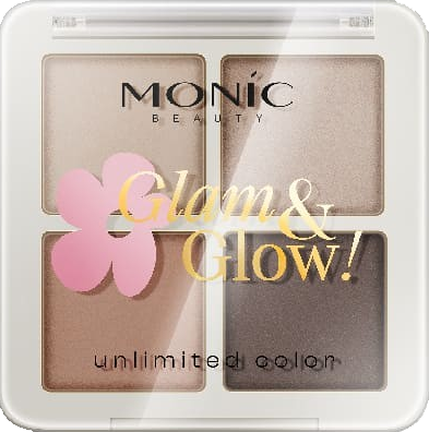  Тени для век 4 цв Glam&Glow MONIC BEAUTY Unlimited All Day Color 02 Milky Way