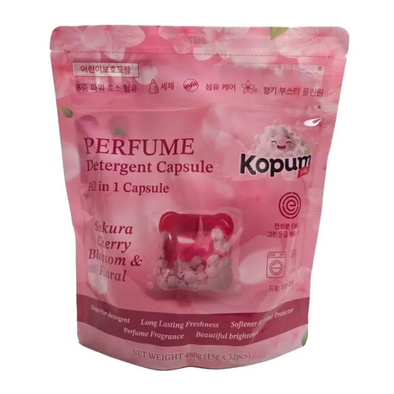 Капсулы для стирки Kopum Plus All in 1 Sakura Cherry Perfume с гранулами, 32шт