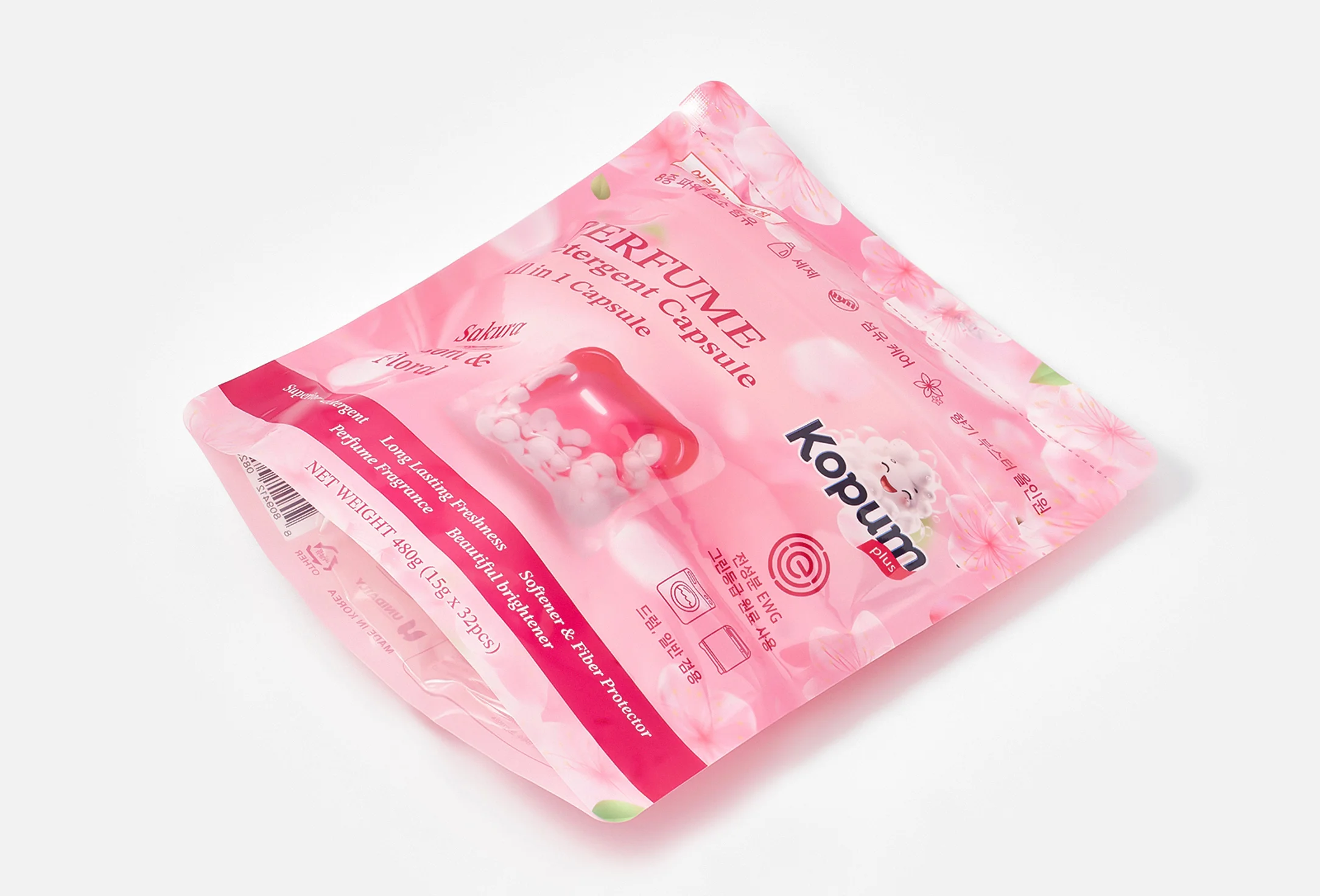 Капсулы для стирки Kopum Plus All in 1 Sakura Cherry Perfume с гранулами, 32шт