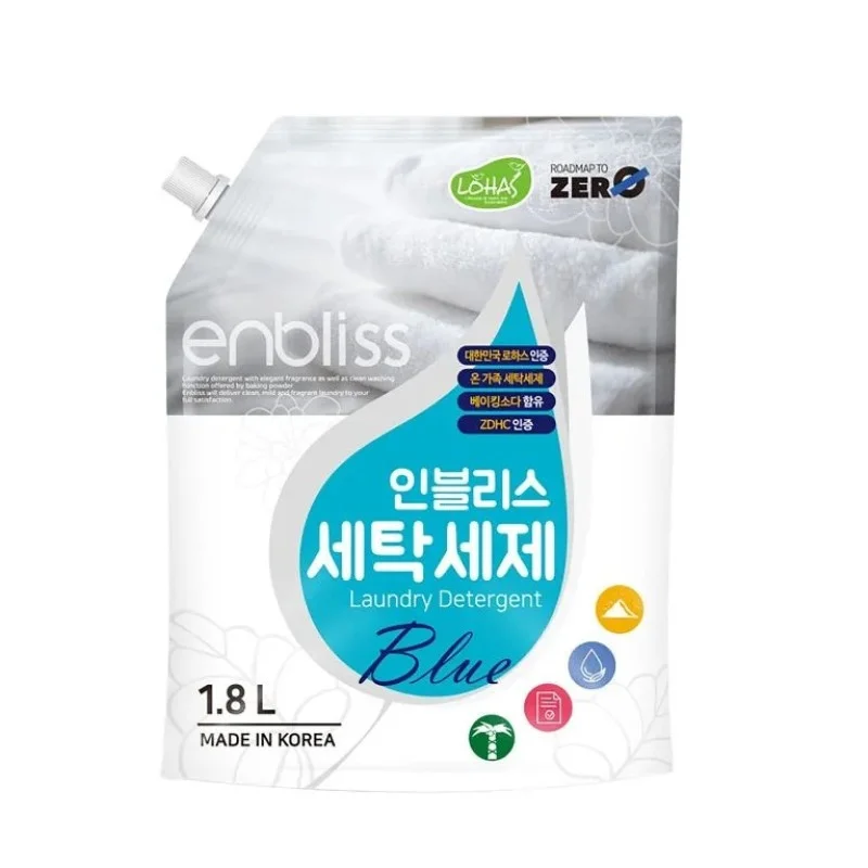 Универсальное концентрированное жидкое средство для стирки Enbliss Blue Laundry Detergent 1.8 l Pouch 