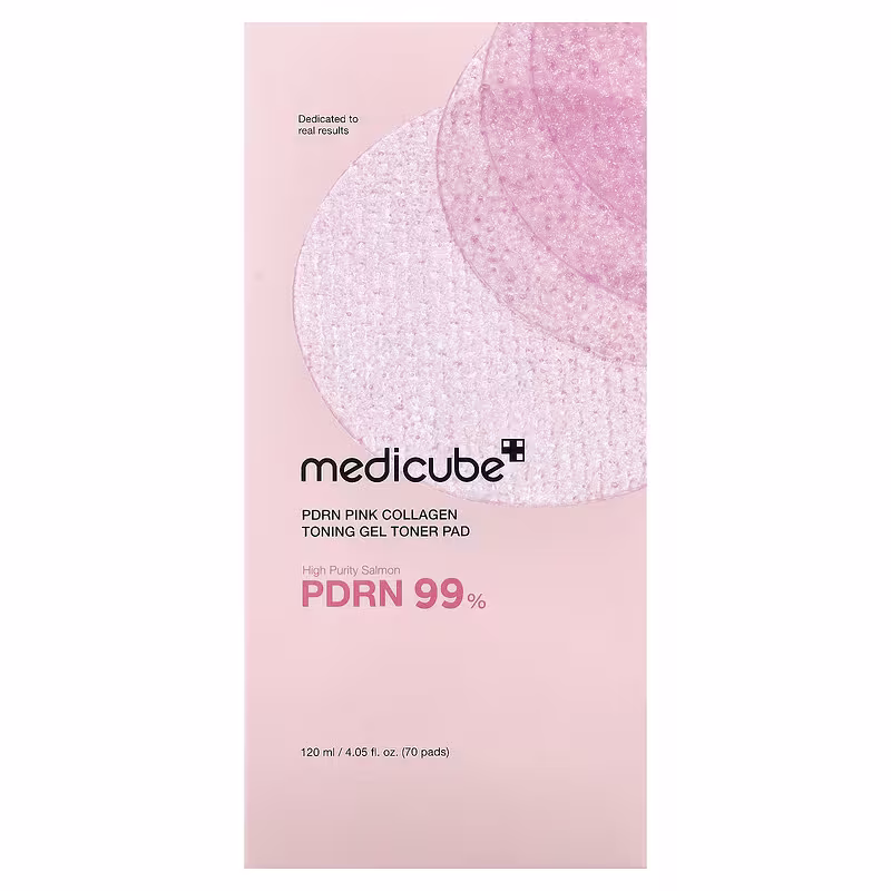 Гелевые тонер-пэды с ПДРН и коллагеном medicube PDRN Pink Collagen Toning Gel Toner Pad