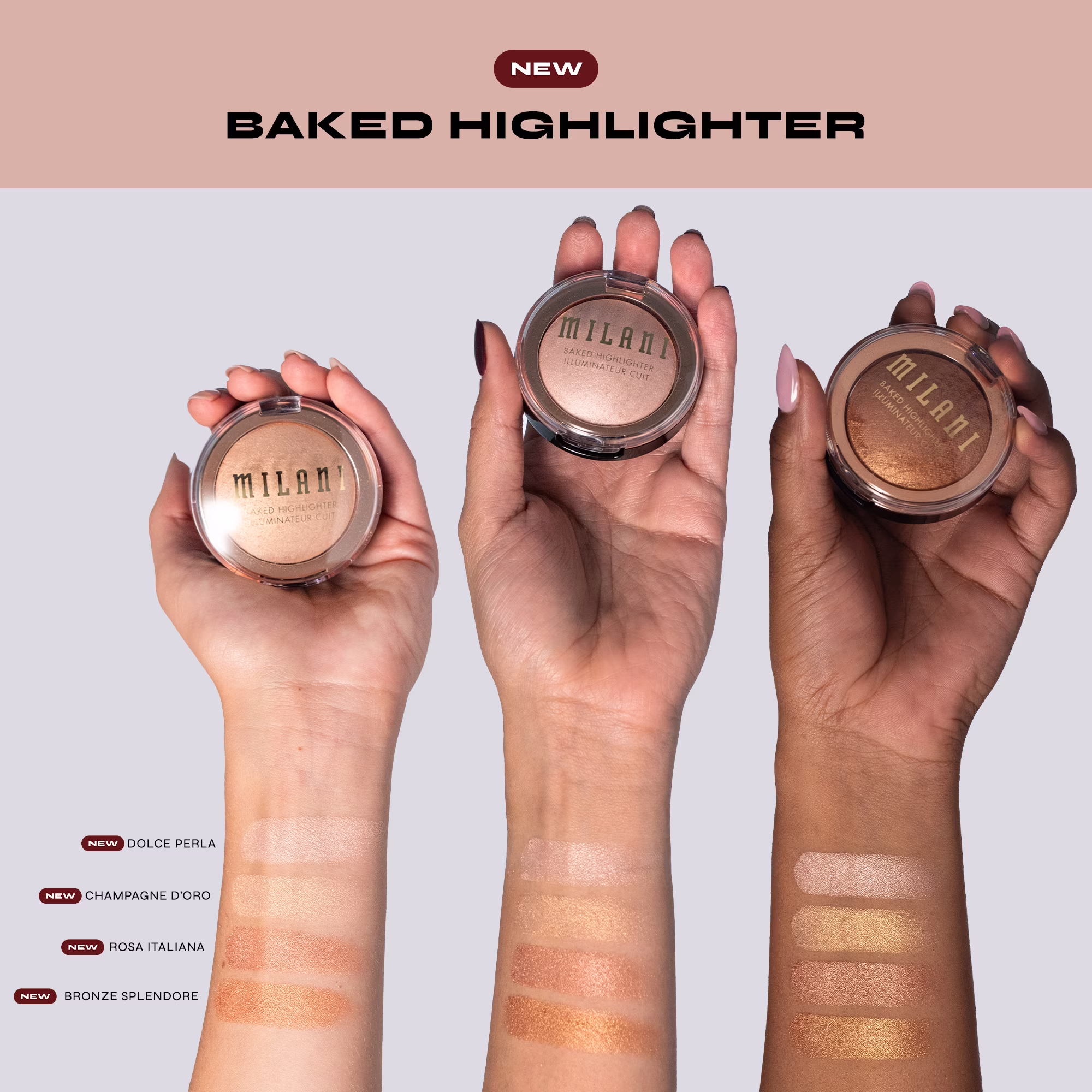 Хайлайтер MILANI COSMETICS NEW BAKED HIGHLIGTER 01DOLCE PERLA