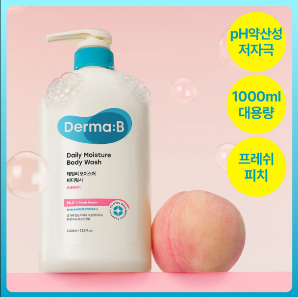 Ламеллярный гель для душа DERMA:B DAILY MOIST BODY WASH FRESH PEACH